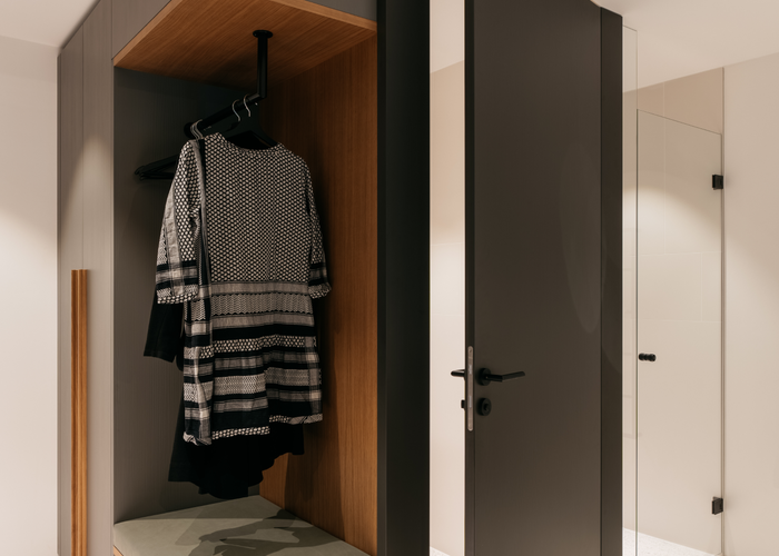 Die neu eingerichteten Zimmer im Untergeschoss zeigen eine moderne Formensprache mit einem klaren Hell-Dunkel-Kontrast.  | © Refugium Lunz / Gregor Hofbauer Die neu eingerichteten Zimmer im Untergeschoss zeigen eine moderne Formensprache mit einem klaren Hell-Dunkel-Kontrast.  | © Refugium Lunz / Gregor Hofbauer